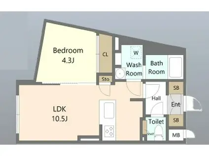 AGRACES小竹向原(1LDK/3階)の間取り写真