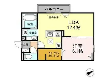 オアシス西小鷹野(1LDK/3階)の間取り写真