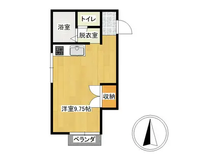 APPLAUSE B(ワンルーム/1階)の間取り写真