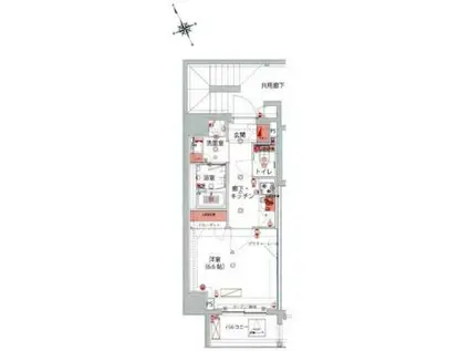 ハーモニーレジデンス池袋ウエストゲート(1K/8階)の間取り写真