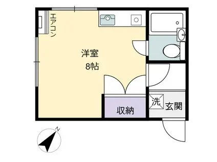 ビーンズ(ワンルーム/2階)の間取り写真