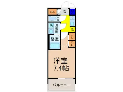 VILLA・SERENO桜山(1K/2階)の間取り写真