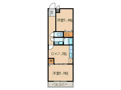 セレッソ ベージョ(2DK/2階)の間取り写真