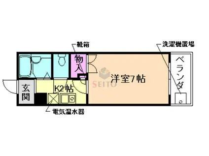 阪神本線 姫島駅 徒歩2分 5階建 築34年(1K/5階)の間取り写真