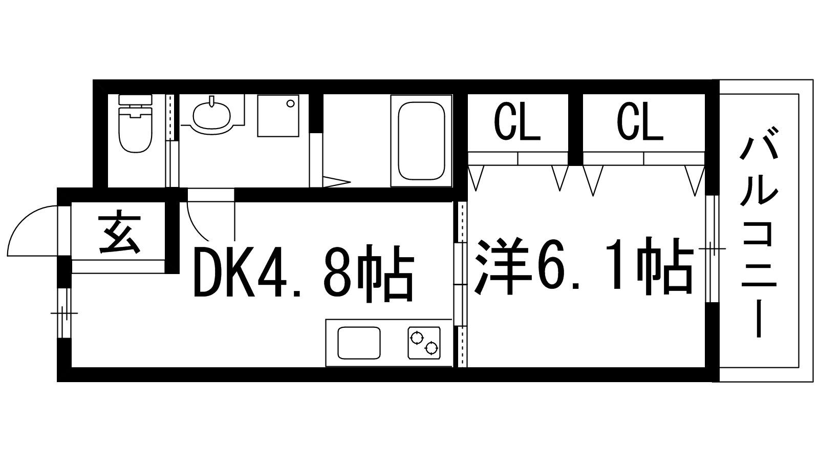 栄根コーポラス(1DK/1階)の間取り写真
