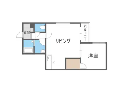 POLLUX N20(1LDK/2階)の間取り写真