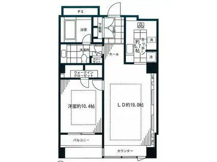 ザ・ウエストミンスター六本木(1LDK/9階)の間取り写真