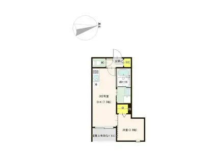 ブランシェ志茂(1DK/3階)の間取り写真