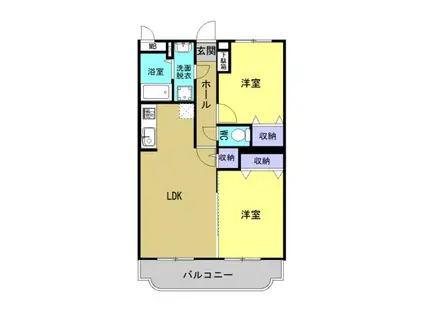 赤湯駅西M III(2LDK/2階)の間取り写真