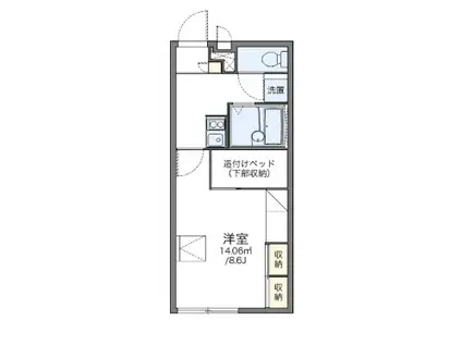 レオパレスハレルヤ(1K/1階)の間取り写真
