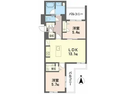 BLOOMIII(2LDK/2階)の間取り写真