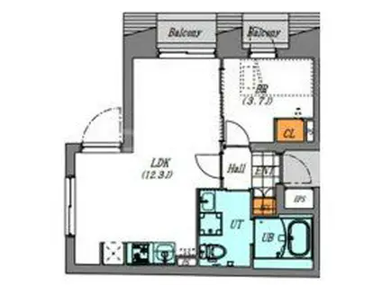LUORE大山(1LDK/3階)の間取り写真