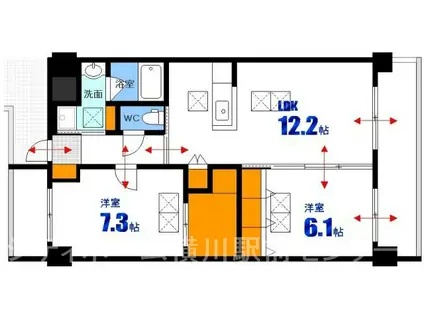 桜レジデンス(2LDK/3階)の間取り写真