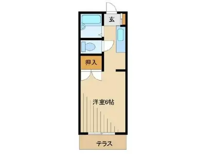 プラスワン(1K/2階)の間取り写真