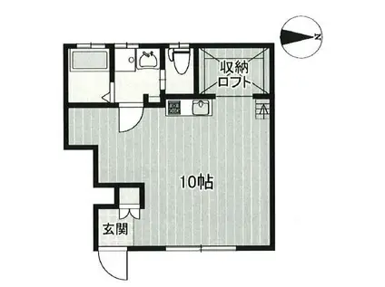 パークガーデン東伊場(ワンルーム/1階)の間取り写真