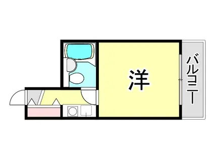 フレクサンス北今津(ワンルーム/4階)の間取り写真