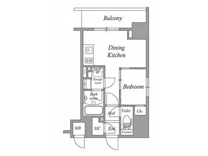 テラス押上(1DK/10階)の間取り写真