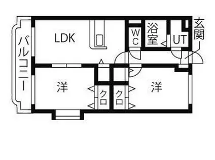 ユーミークレスト(2LDK/2階)の間取り写真
