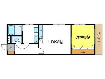 ラオーヴ2(1LDK/4階)の間取り写真