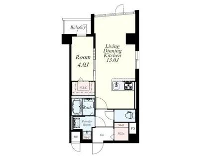 サヴィル ロウ 博多(1LDK/7階)の間取り写真