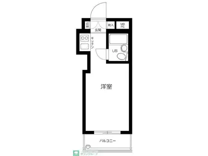 ペガサスマンション経堂(ワンルーム/1階)の間取り写真