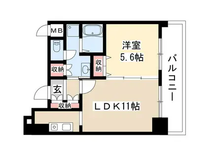 マノアール泉(1LDK/7階)の間取り写真