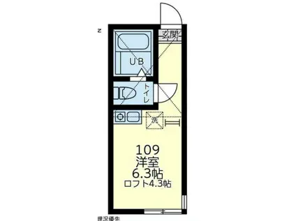 ユナイトSHOWAザ・シンボル(ワンルーム/1階)の間取り写真