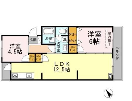 プレジデントタカヤ(2LDK/2階)の間取り写真