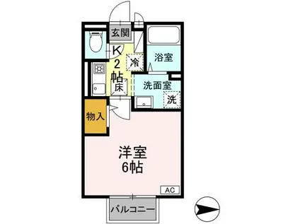 ドリームアーク(1K/1階)の間取り写真