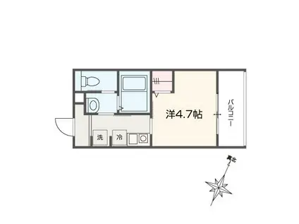 MELLAS清瀬III メルラスキヨセスリー(1K/2階)の間取り写真
