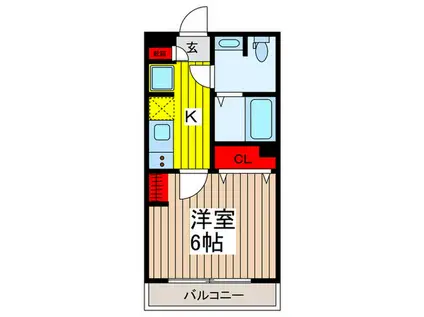 未来館南浦和(1K/1階)の間取り写真