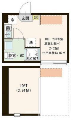 AVAND 平和台(ワンルーム/1階)の間取り写真
