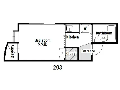 アストラル赤堤(1K/2階)の間取り写真