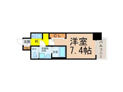 S-RESIDENCE堀田(1K/13階)の間取り写真