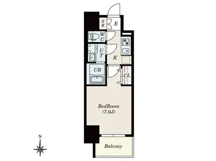 SーRESIDENCE尾頭橋CLARITY(1K/7階)の間取り写真