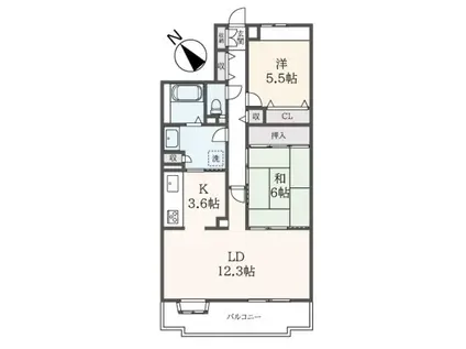 WTC鶴ヶ峰マンション(2LDK/4階)の間取り写真