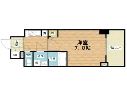 S-RESIDENCE福島ALOVITA(1K/10階)の間取り写真