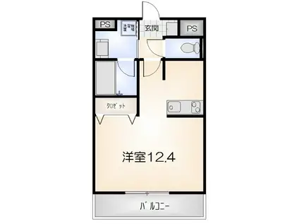 プルミエ(ワンルーム/1階)の間取り写真