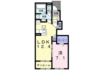 スリザリンI(1LDK/1階)の間取り写真
