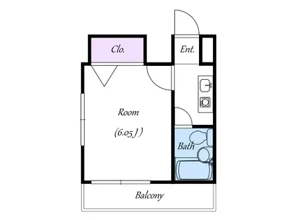ローズガーデンA78番館(1K/2階)の間取り写真