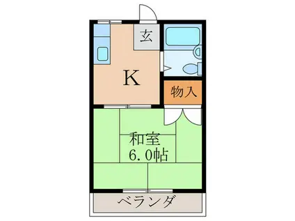 旭ハイツ江坂(1K/1階)の間取り写真