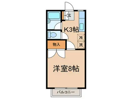 パークハイムマツモト(1K/2階)の間取り写真