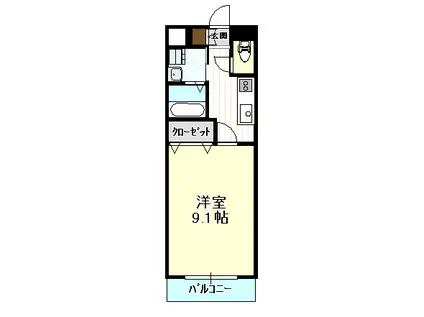 ラァマテラス(1K/3階)の間取り写真