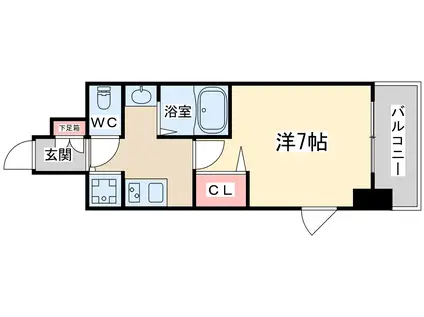 グランカリテ天神橋Ⅱ(1K/6階)の間取り写真