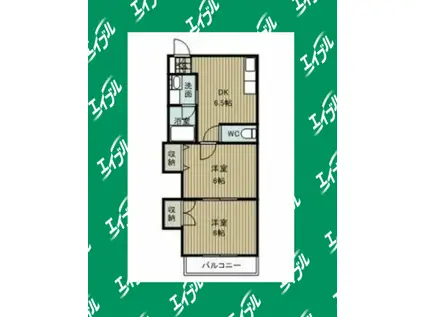 コーポ大福(2DK/1階)の間取り写真