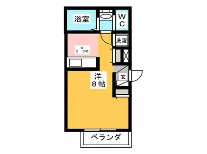 メゾンヒバリ(1K/1階)の間取り写真