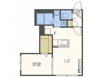 リュクス山鼻(1LDK/2階)の間取り写真