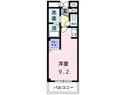 ノースコートA(ワンルーム/1階)の間取り写真