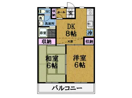 エトワール北葛西II(2DK/5階)の間取り写真