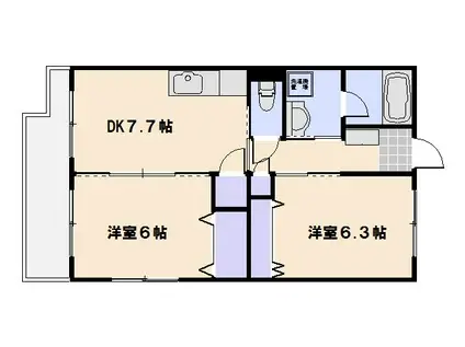 SOLFEGE(2DK/1階)の間取り写真